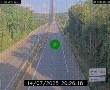 Webcam sur la N165 après le Pont de l'Iroise, à l'entrée de Brest