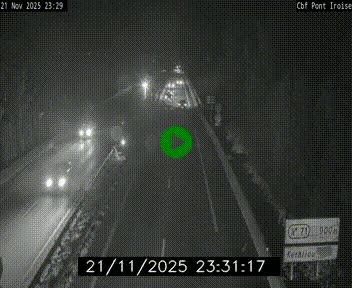 Webcam sur la N165 après le Pont de l'Iroise, à l'entrée de Brest