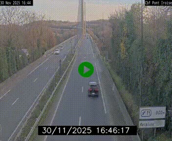 Webcam sur la N165 après le Pont de l'Iroise, à l'entrée de Brest