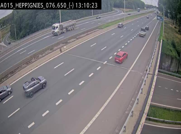 Webcam autoroute Belgique - Heppignies - E42 direction Namur - BK 76.4