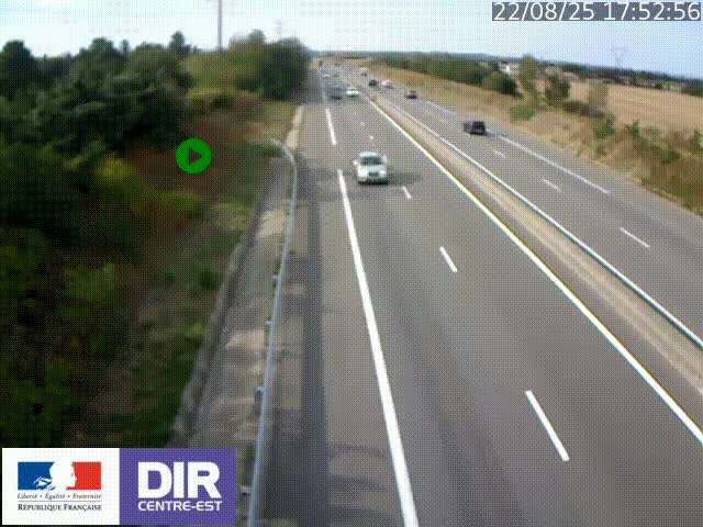 Webcam sur le contournement de Valence, sur la Nationale 7, à la jonction avec la N532, caméra orientée vers Grenoble