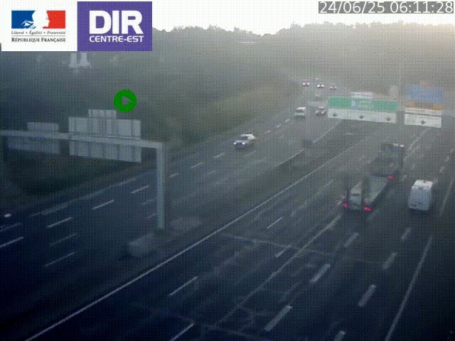 Caméra de circulation routière sur le boulevard périphérique Laurent Bonnevay de Lyon (D383) à hauteur de Bron, avant la jonction avec l'A43. Vue orientée vers l'échangeur