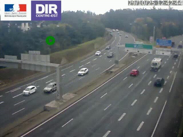 Caméra de circulation routière sur le boulevard périphérique Laurent Bonnevay de Lyon (D383) à hauteur de Bron, avant la jonction avec l'A43. Vue orientée vers l'échangeur