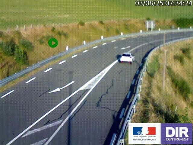 Webcam sur le col Pin Bouchain, vue orientée vers Roanne, en provenance de Lyon sur la nationale 7 (N7)