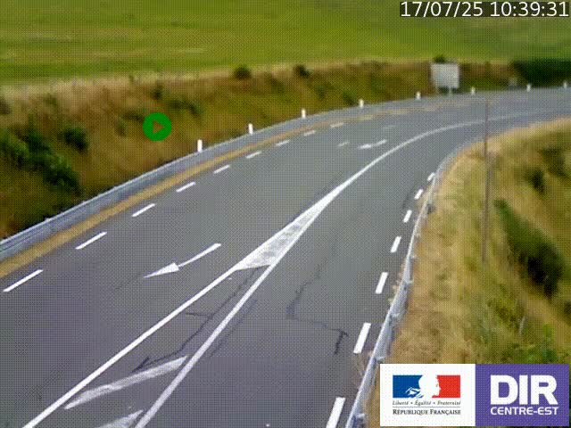 Webcam sur le col Pin Bouchain, vue orientée vers Roanne, en provenance de Lyon sur la nationale 7 (N7)