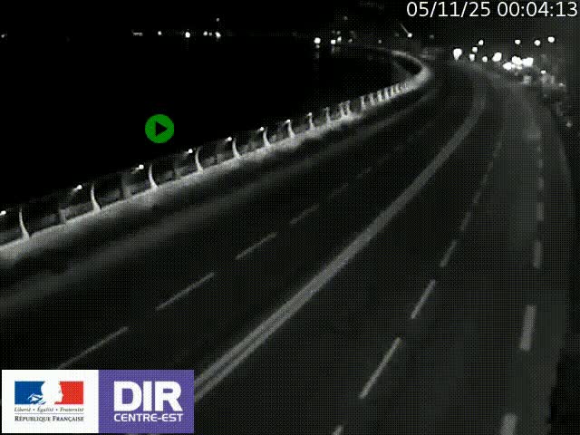 Webcam sur le quai Parjot à Vienne, aux Portes de Lyon, sur la Nationale 7, à la jonction avec le boulevard du Rhône-nord (D1407), caméra orientée vers Lyon