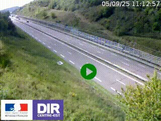 Webcam au niveau du col de Bois Clair à hauteur de Cluny sur la N79. Vue orientée vers Mâcon