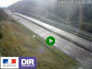 Webcam au niveau du col de Bois Clair à hauteur de Cluny sur la N79. Vue orientée vers Mâcon