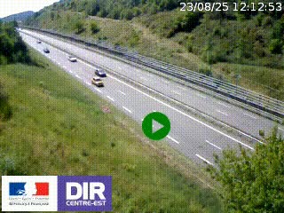 Webcam au niveau du col de Bois Clair à hauteur de Cluny sur la N79. Vue orientée vers Mâcon
