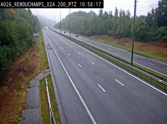 Webcam E25/A26 à Aywalle, à hauteur de Spa. Vue orientée vers Liège