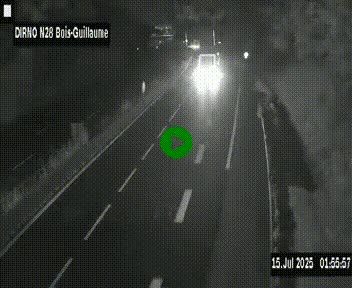 Webcam routière à hauteur de Bois-Guillaume en périphérie de Rouen. Vue orientée vers Rouen