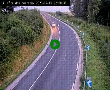 Webcam en haut de la Côte des Carreaux sur la N31 à Avesnes-en-Bray. Vue orientée vers Rouen