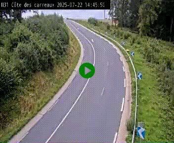 Webcam en haut de la Côte des Carreaux sur la N31 à Avesnes-en-Bray. Vue orientée vers Rouen