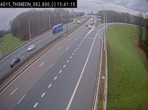 Caméra trafic Belgique - Thiméon - E42, jonction avec A54 (E420) direction La Louvière/Charleroi - BK 82.82