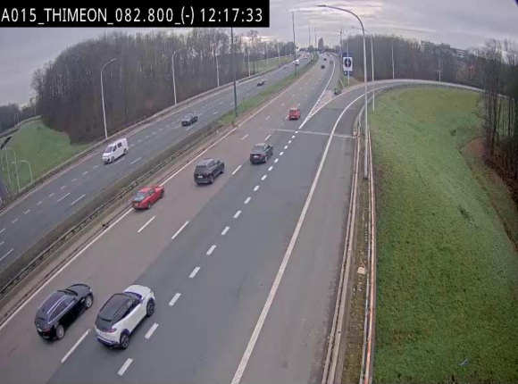 Caméra trafic Belgique - Thiméon - E42, jonction avec A54 (E420) direction La Louvière/Charleroi - BK 82.82