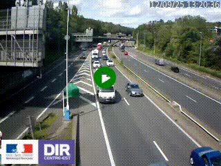 Caméra autoroute sur A6 - Valvert, près de Lyon, en direction de Paris, à hauteur de la sortie 36 Porte du Valvert