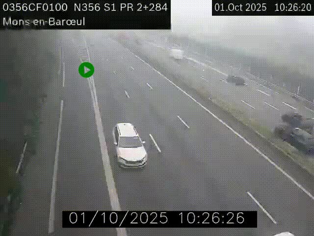 Webcam à l'entrée de Lille en direction du périphérique, à proximité de Mons-en-Baroeul sur la N356