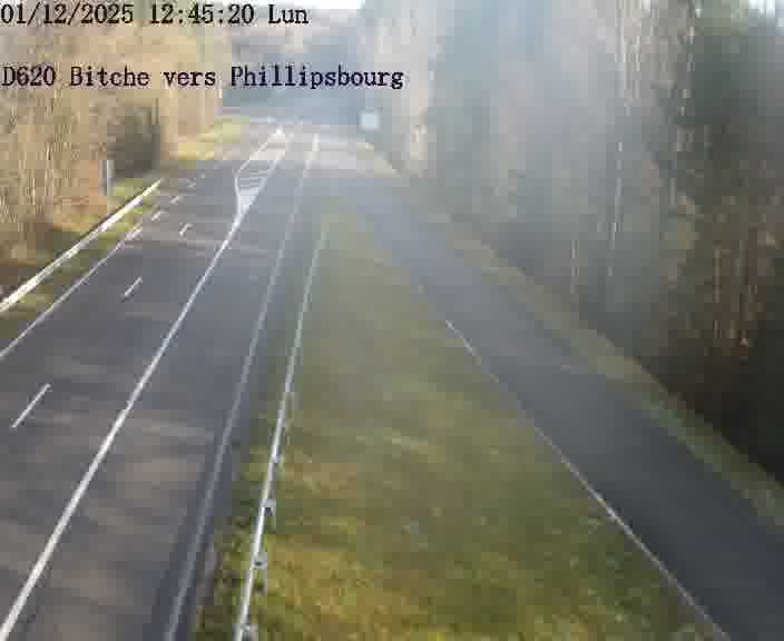 Webcam sur la D620, sur le contournement de Bitche. Vue orientée vers Philippsbourg