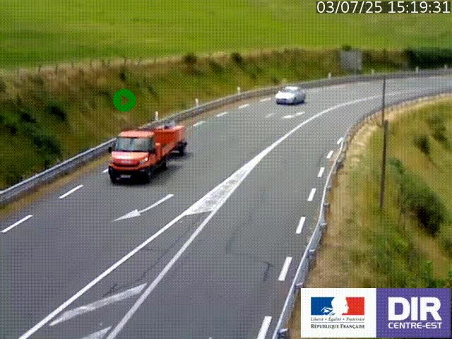 Webcam sur le col Pin Bouchain, vue orientée vers Roanne, en provenance de Lyon sur la nationale 7 (N7)