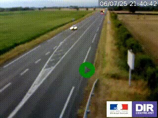 Webcam routière sur la RN7 à hauteur de Toulon-sur-Allier, entre Moulins et Vichy