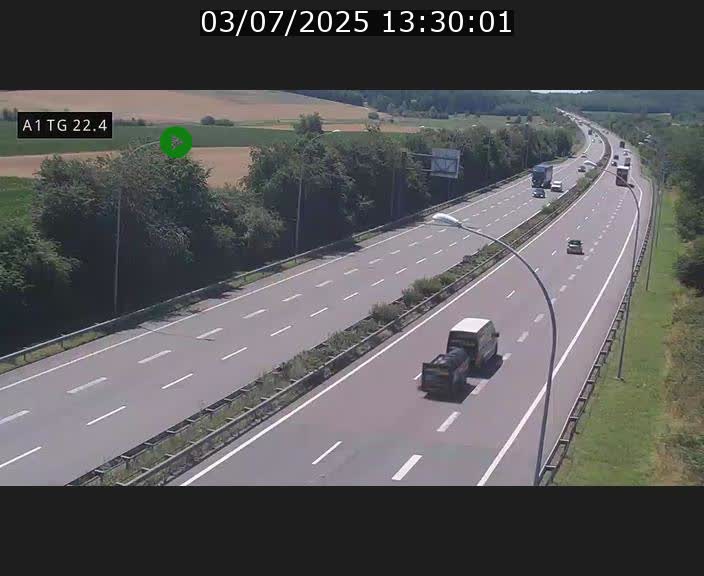 Traffic live webcam Luxembourg Flaxweiler - A1 direction Luxembourg - BK 22.4