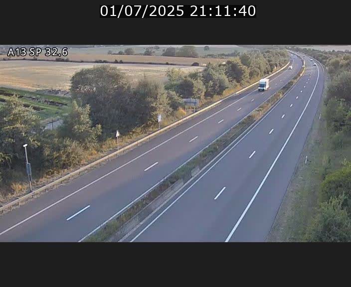 Webcam info trafic A13 à hauteur de Mondorf-les-bains. Vue orientée vers Altwies
