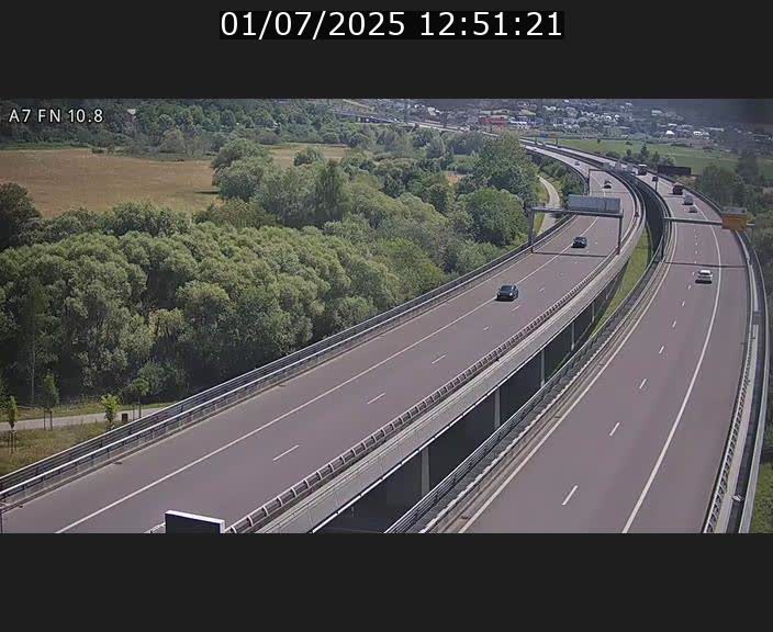 Caméra trafic Luxembourg - A7, Tunnel Gousselerbierg, sortie sud, direction rond-point Lorentzweiler (BK 10.8)