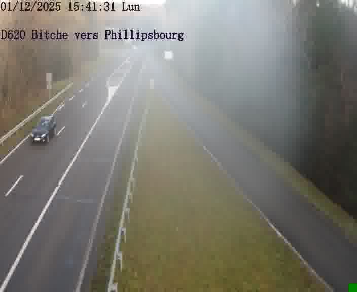Webcam sur la D620, sur le contournement de Bitche. Vue orientée vers Philippsbourg