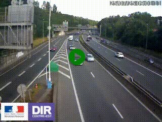 Caméra autoroute sur A6 - Valvert, près de Lyon, en direction de Paris, à hauteur de la sortie 36 Porte du Valvert