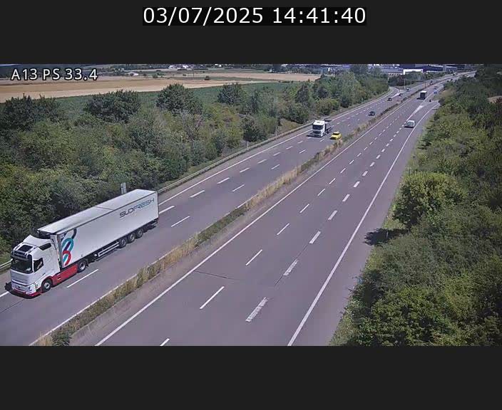 Webcam trafic sur A13 à hauteur de Mondorf-les-Bains en direction d'Altwies