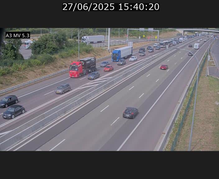 Webcam à l'Aire de Berchem au Luxembourg sur l'A3. Vue orientée vers la France