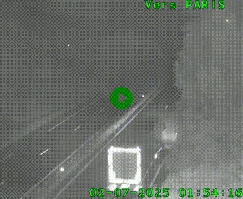 Caméra routière sur l'autoroute A20 au nord de Limoges, à la jonction avec la N520. Vue orientée vers Paris