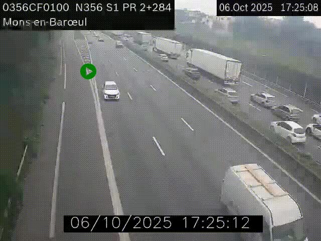 Webcam à l'entrée de Lille en direction du périphérique, à proximité de Mons-en-Baroeul sur la N356
