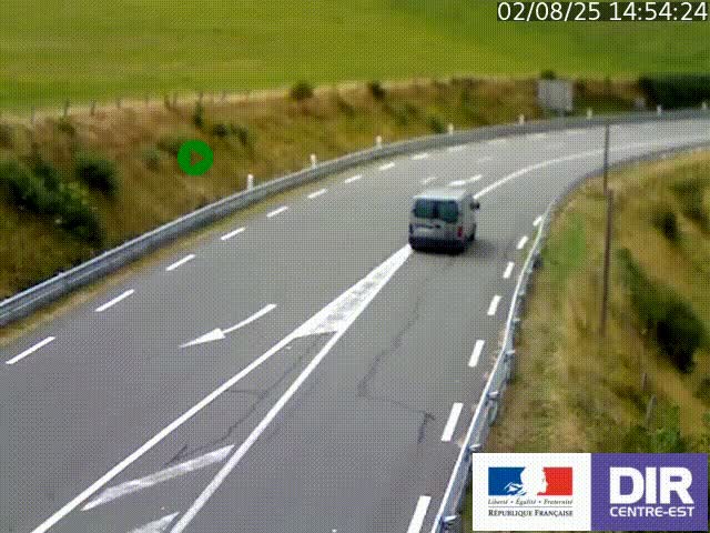 Webcam sur le col Pin Bouchain, vue orientée vers Roanne, en provenance de Lyon sur la nationale 7 (N7)