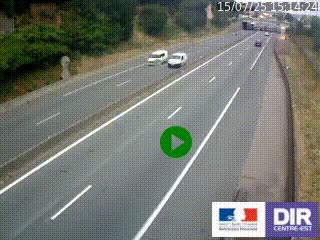 Caméra autoroutière sur l'A47 à hauteur de Givors, a proximité de Lyon. La webcam est orientée vers Lyon