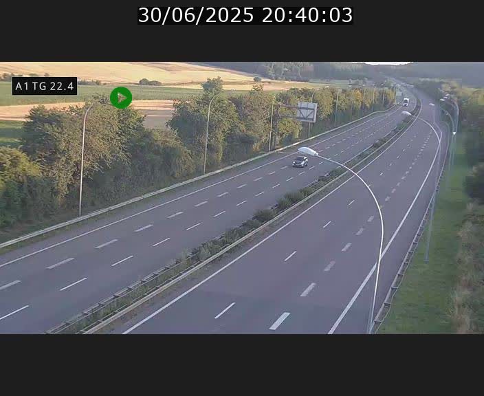 Traffic live webcam Luxembourg Flaxweiler - A1 direction Luxembourg - BK 22.4
