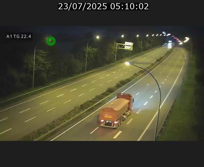 Traffic live webcam Luxembourg Flaxweiler - A1 direction Luxembourg - BK 22.4