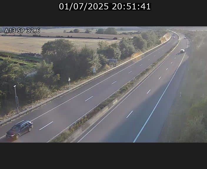 Webcam info trafic A13 à hauteur de Mondorf-les-bains. Vue orientée vers Altwies