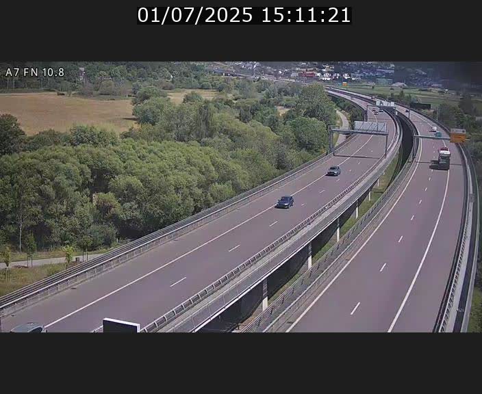 Caméra trafic Luxembourg - A7, Tunnel Gousselerbierg, sortie sud, direction rond-point Lorentzweiler (BK 10.8)