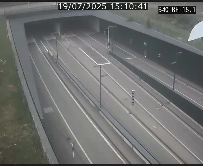 Webcam sur la route de contournement d'Esch-Belval avant le tunnel Central Gate au niveau de la porte de France et du radar fixe