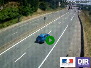 Caméra autoroutière sur l'A47 à hauteur de Givors, a proximité de Lyon. La webcam est orientée vers Lyon
