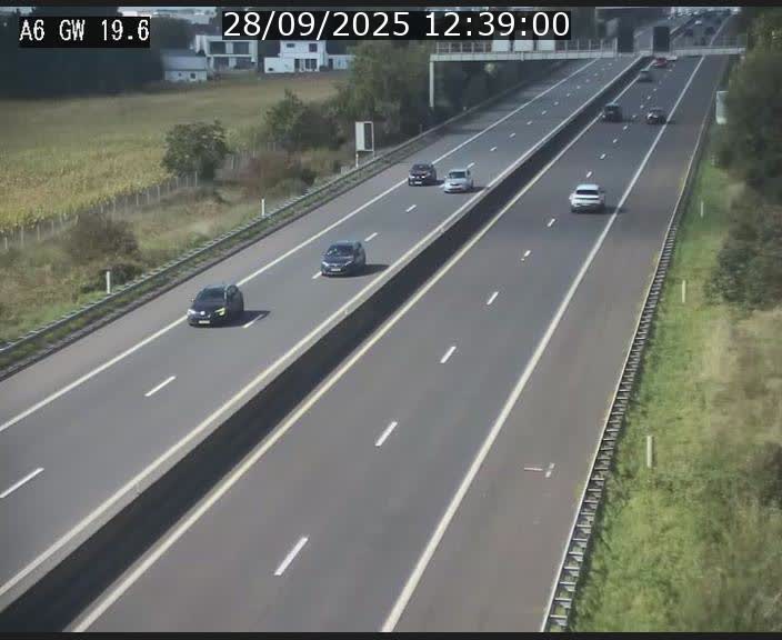 Traffic live webcam Luxembourg - Steinfort - A6 - BK 19.6 - direction Belgique