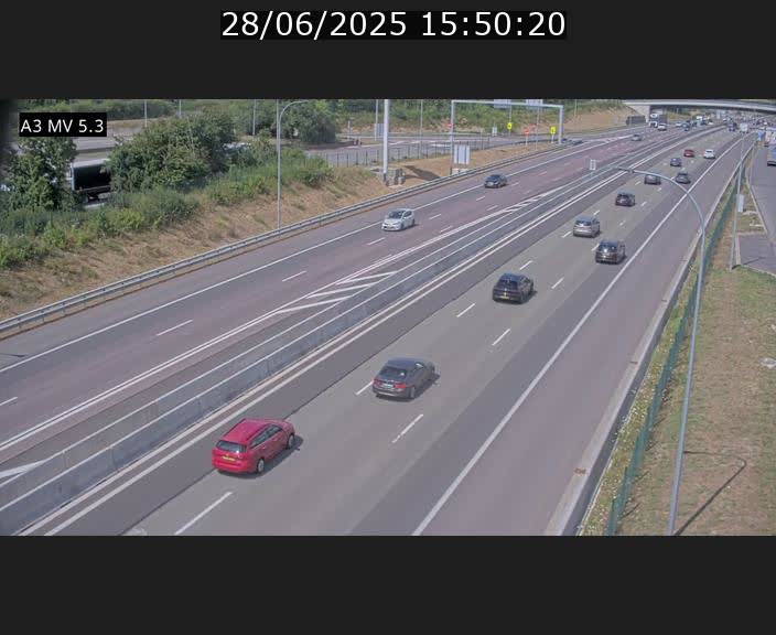 Webcam à l'Aire de Berchem au Luxembourg sur l'A3. Vue orientée vers la France