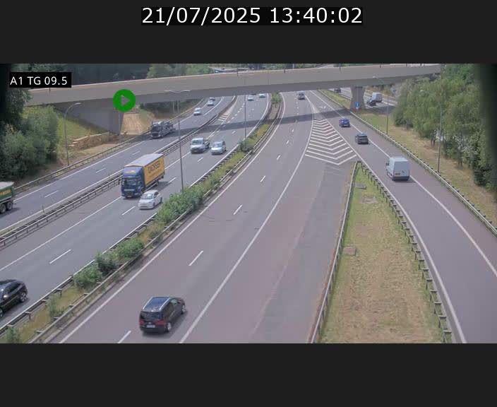 Traffic live webcam Luxembourg Jonction Grünewald - A1 direction Luxembourg-ville - BK 9.5
