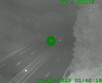 Caméra routière sur l'autoroute A20 au nord de Limoges, à la jonction avec la N520. Vue orientée vers Paris