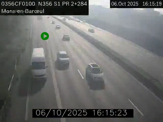 Webcam à l'entrée de Lille en direction du périphérique, à proximité de Mons-en-Baroeul sur la N356