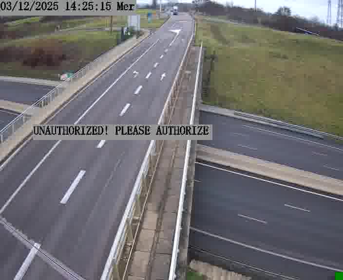 Caméra de trafic sur D1 (France) à Argancy, orientée vers Thionville, permettant d’évaluer fluidité, incidents et densité automobile.