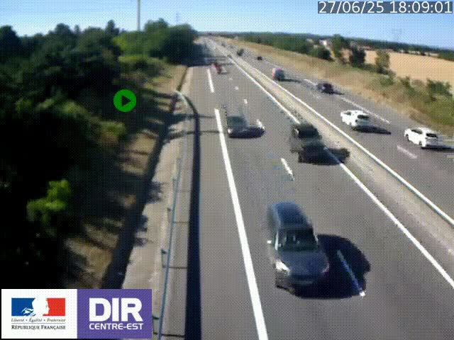 Webcam sur le contournement de Valence, sur la Nationale 7, à la jonction avec la N532, caméra orientée vers Grenoble
