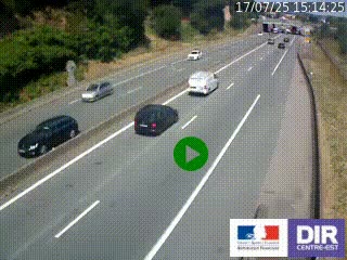 Caméra autoroutière sur l'A47 à hauteur de Givors, a proximité de Lyon. La webcam est orientée vers Lyon