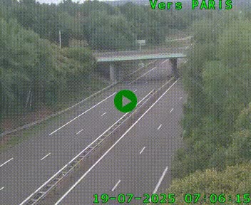 Caméra routière sur l'autoroute A20 au nord de Limoges, à la jonction avec la N520. Vue orientée vers Paris
